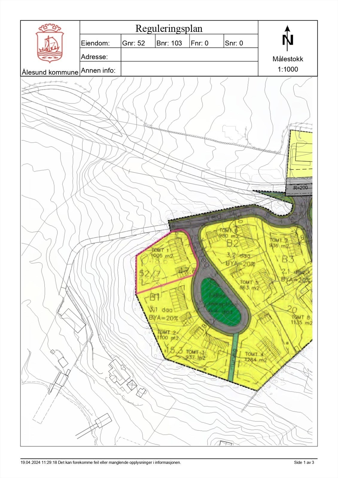 Reguleringskart Galleribilde