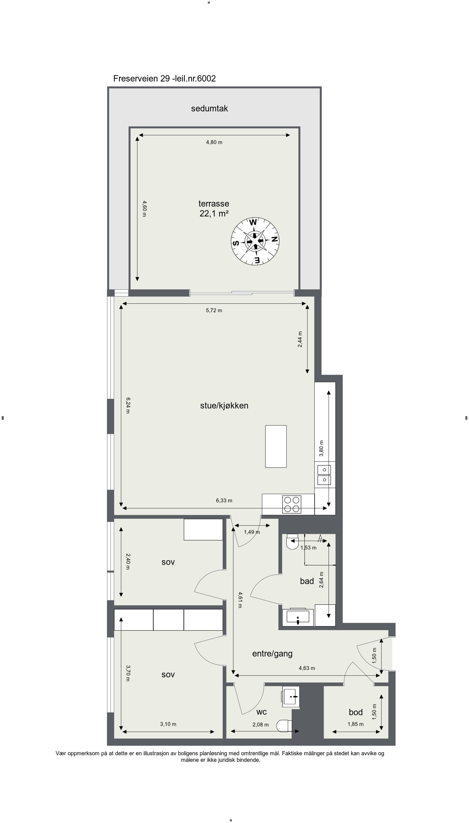 Plantegning 6 etasje Galleribilde