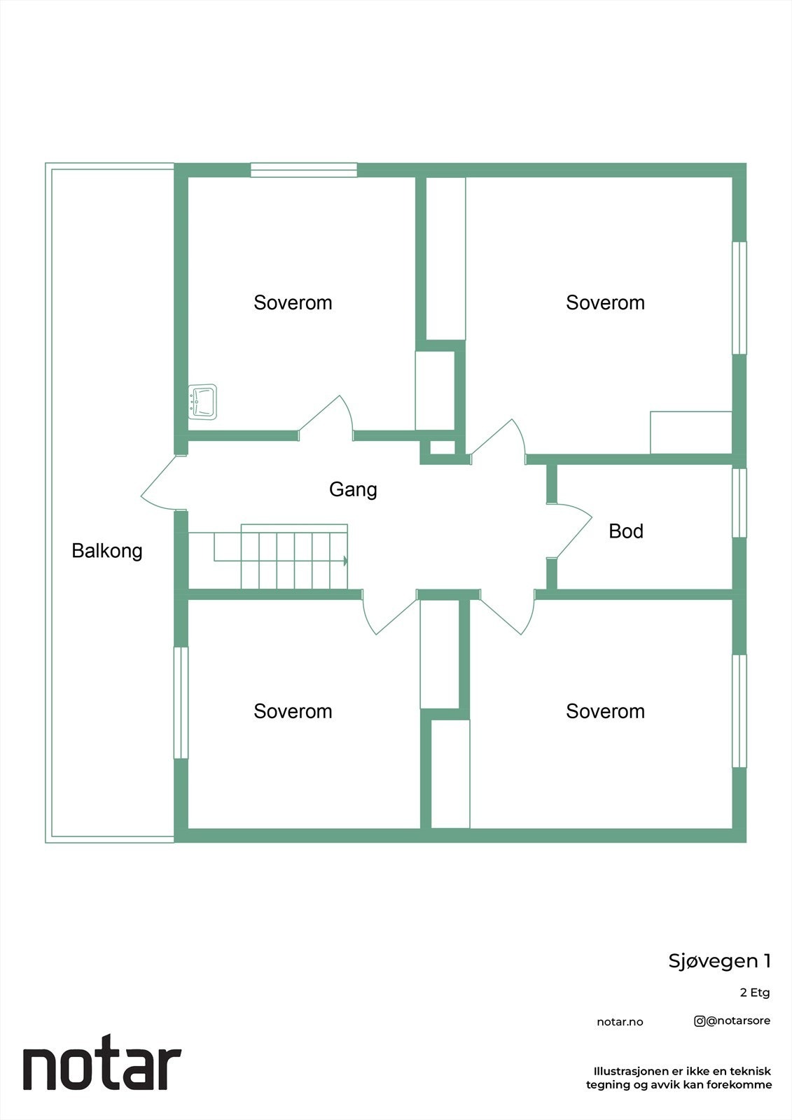 Plantegning loftsetasje Galleribilde