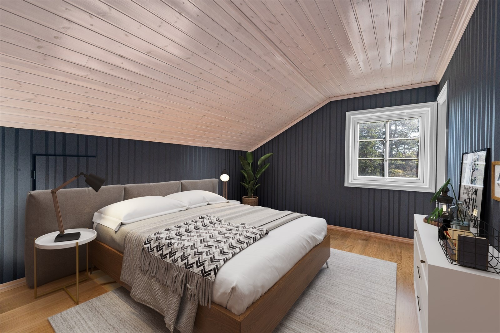 Hovedsoverom med stor garderobe - Syd Galleribilde