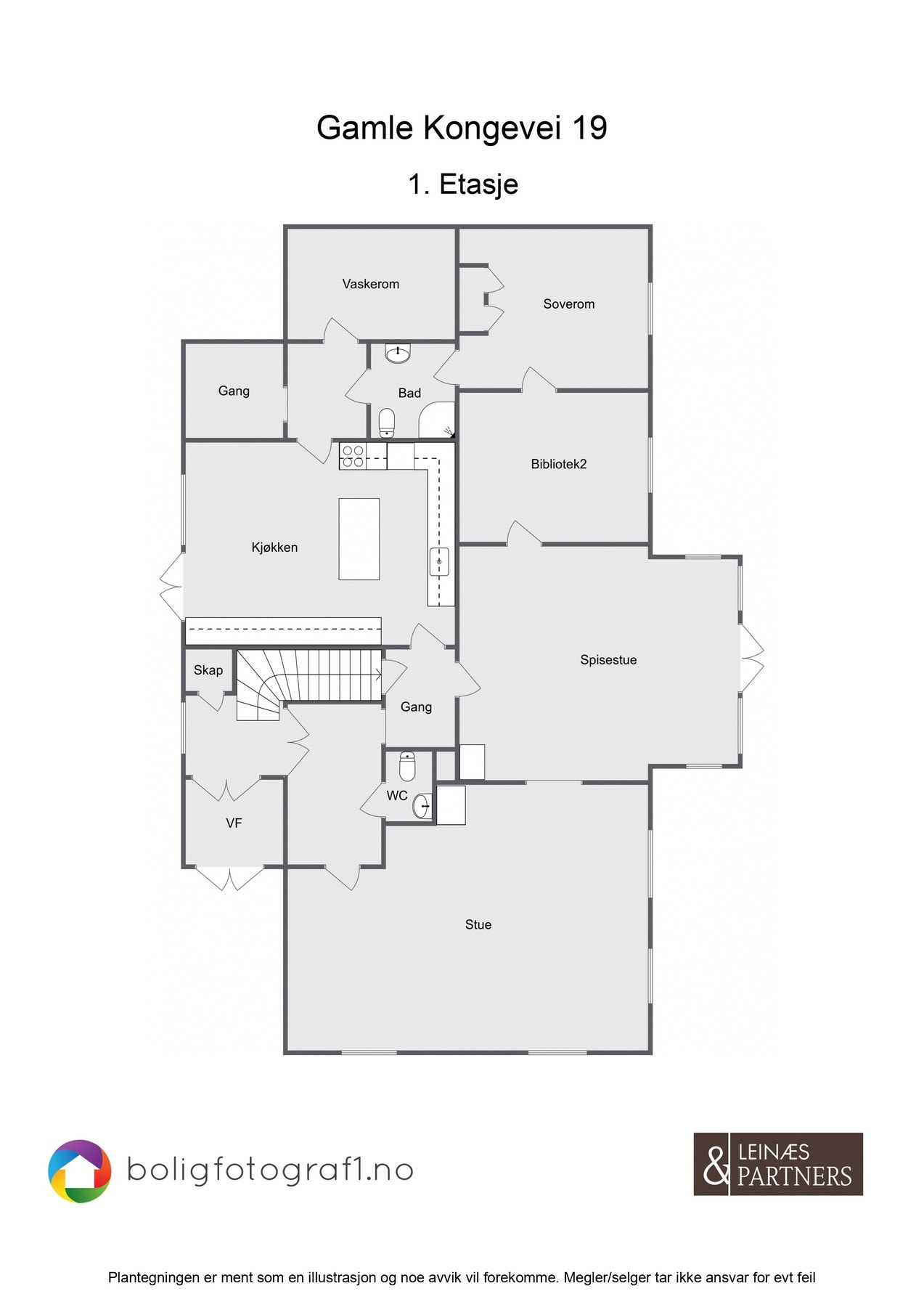 Plantegning 1. etasje Galleribilde