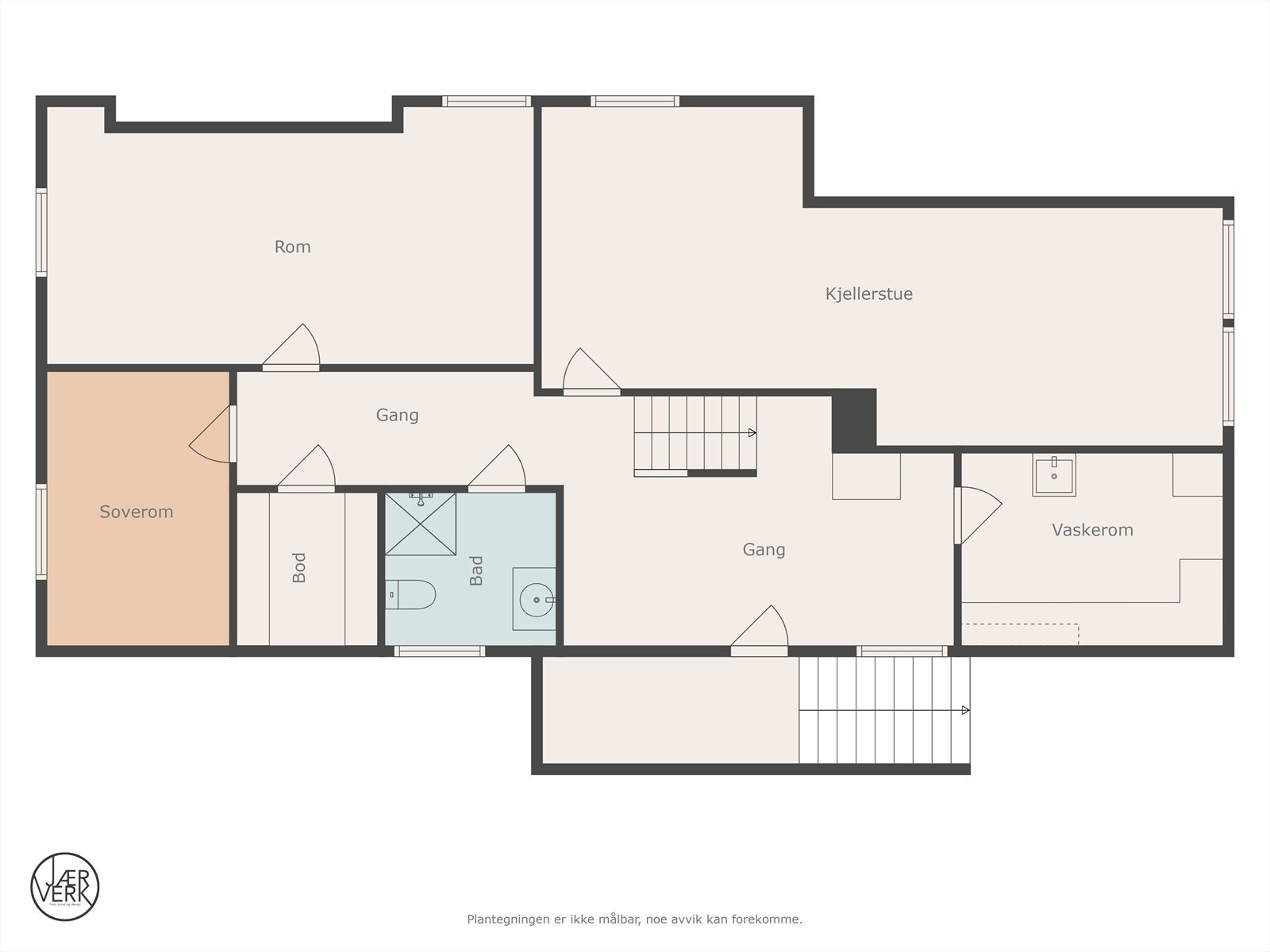 Plantegning kjelleretasje Galleribilde