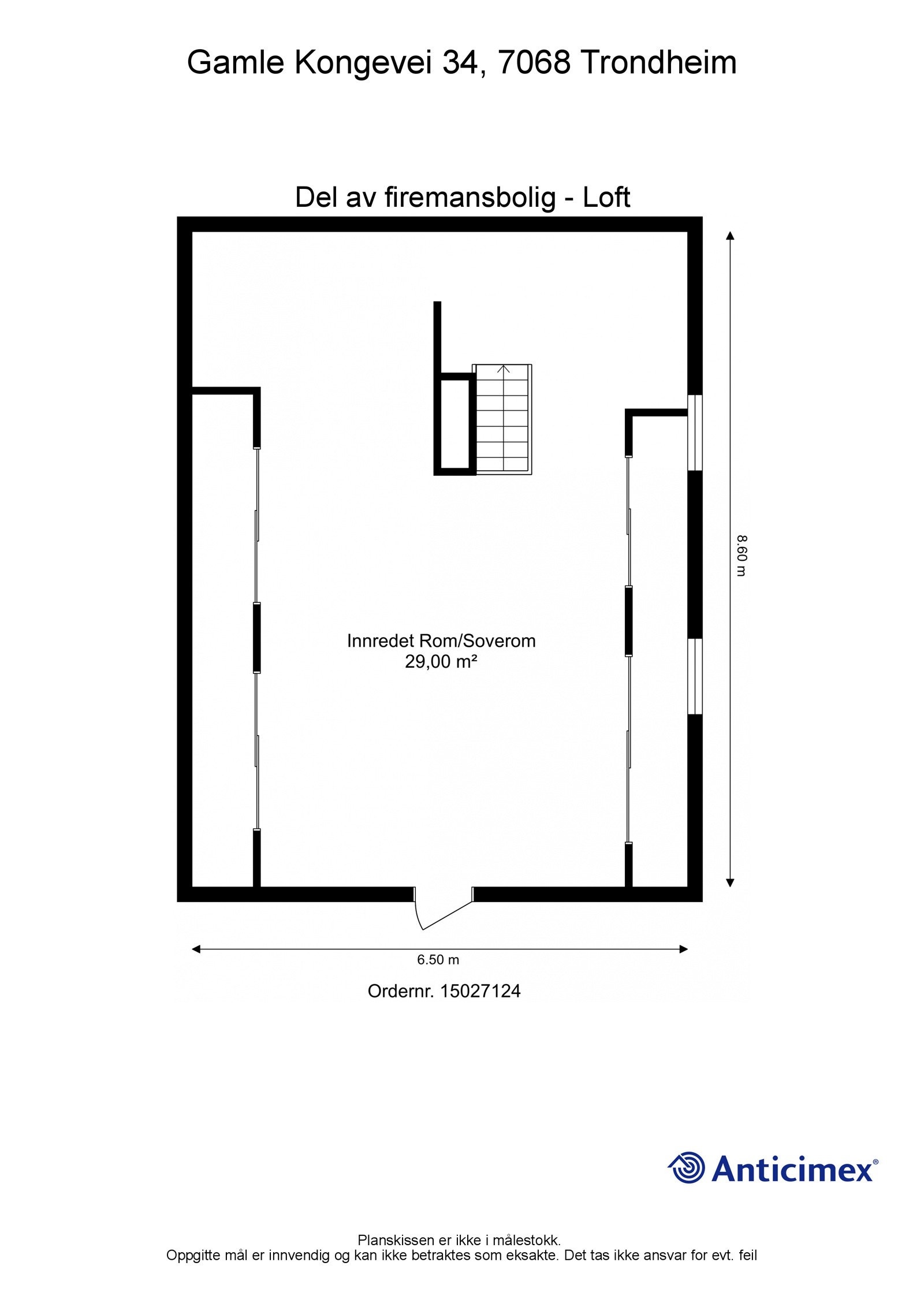 Plantegning loftsetasje Galleribilde