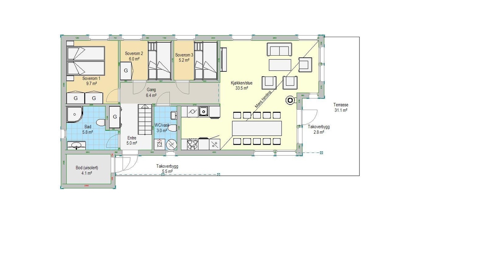 Planløsning hovedetasje Galleribilde