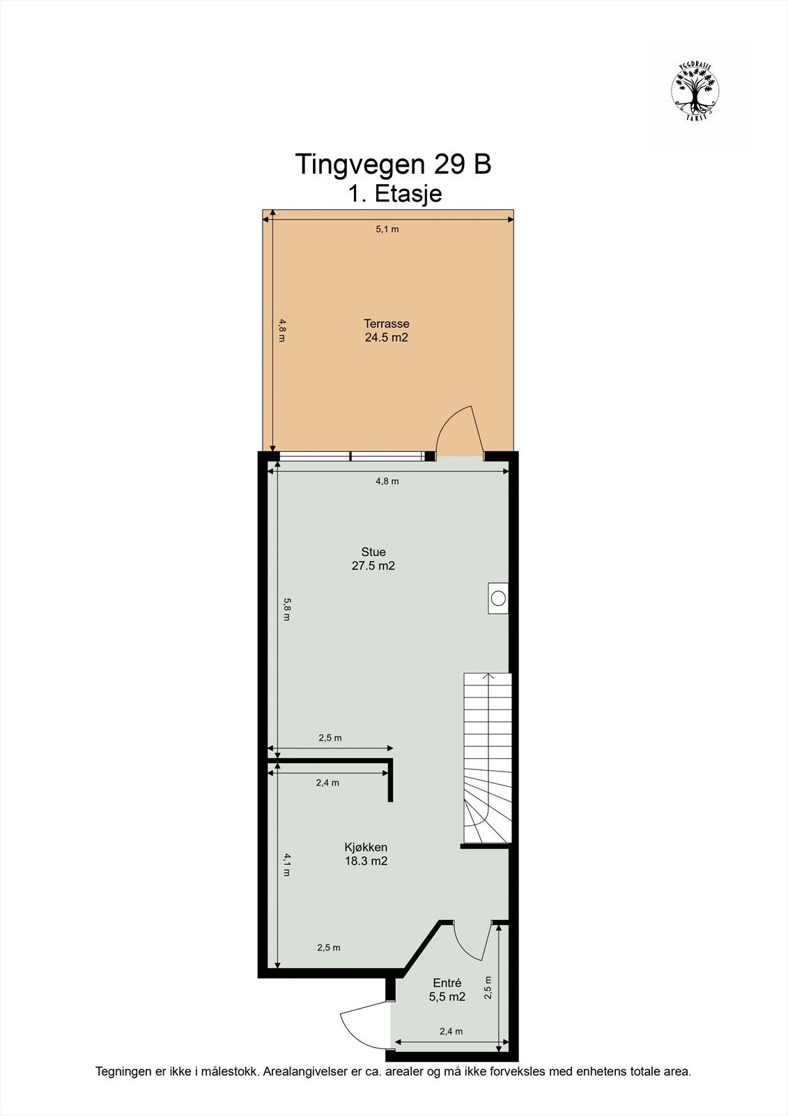 Planskisse 1. etasje. Galleribilde