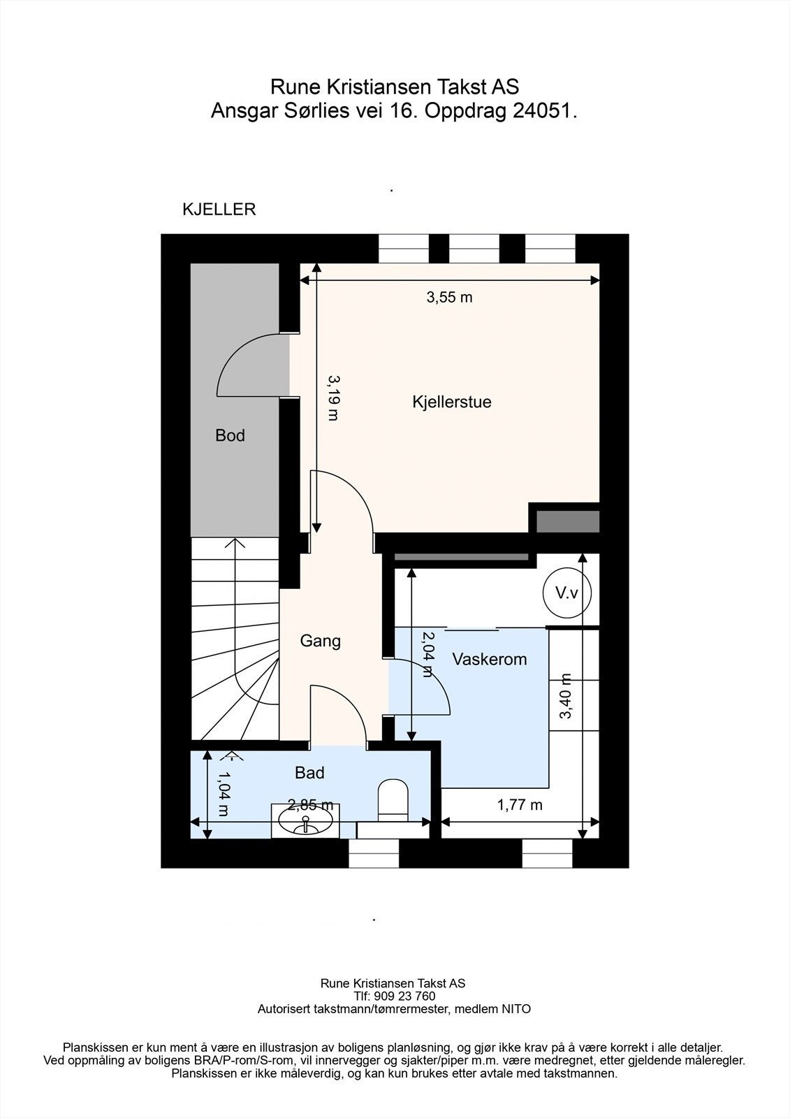 Ansgar Sørlies vei 16. Kjeller Det foreligger byggesak, men ikke ferdigattest for innredning av kjeller. Det er igangsettingstillatelse for arbeidene fra 08.04.1998. Galleribilde
