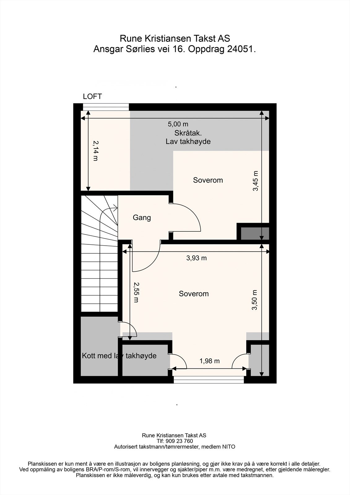 Ansgar Sørlies vei 16 Loft. Det foreligger byggesak, men ikke ferdigattest for innredning av loft. Det er igangsettingstillatelse for arbeidene fra 08.04.1998. Galleribilde