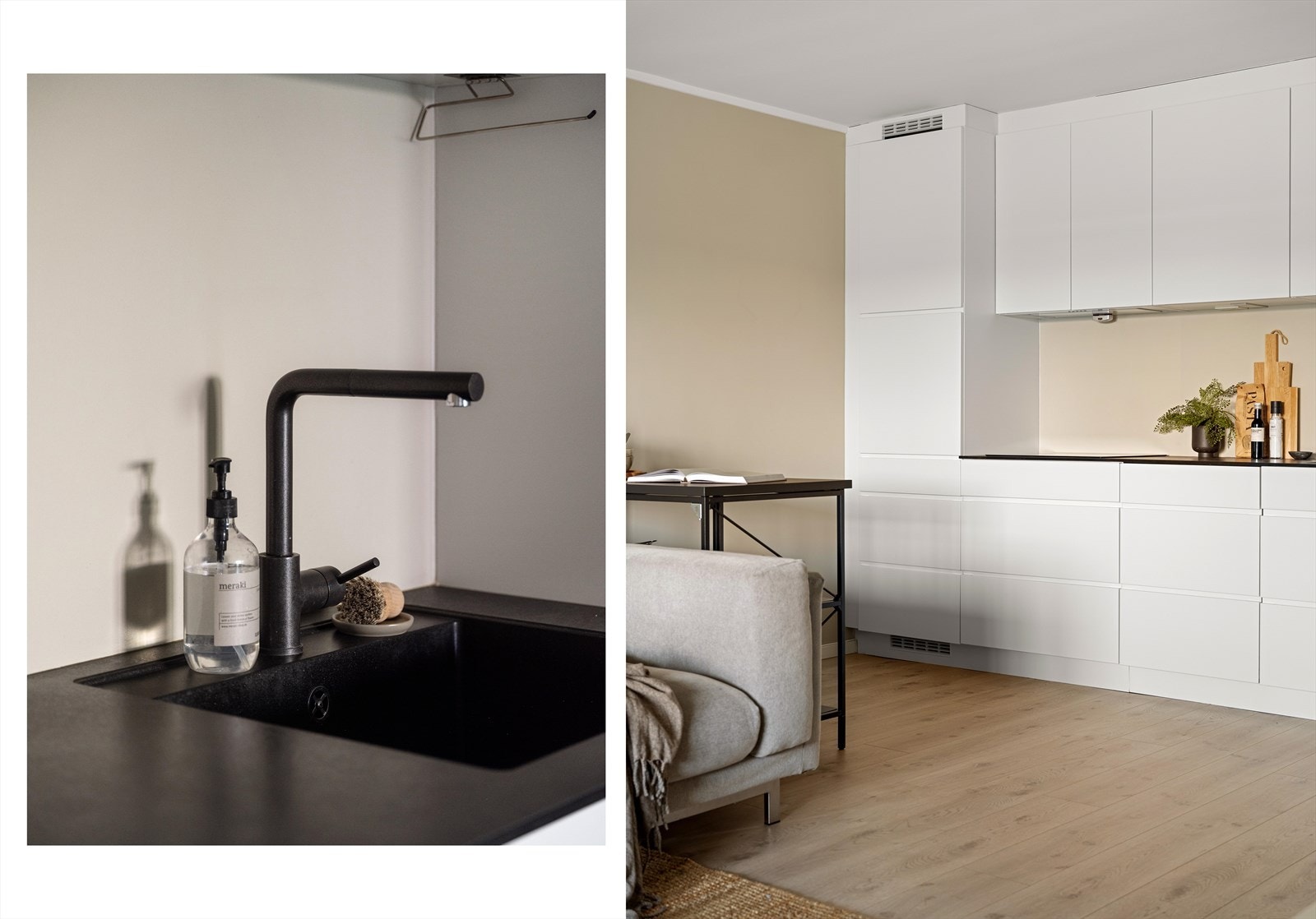 Hvitt kvalitetskjøkken fra Kvik, med rene overflater og elegant design. Galleribilde