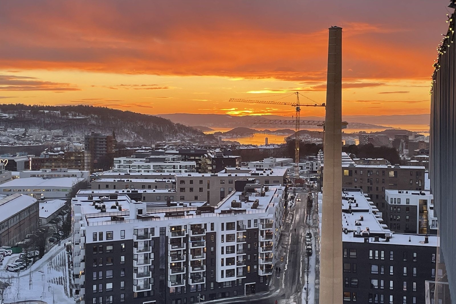 Selgers eget bilde fra solnedgang på vinteren Galleribilde