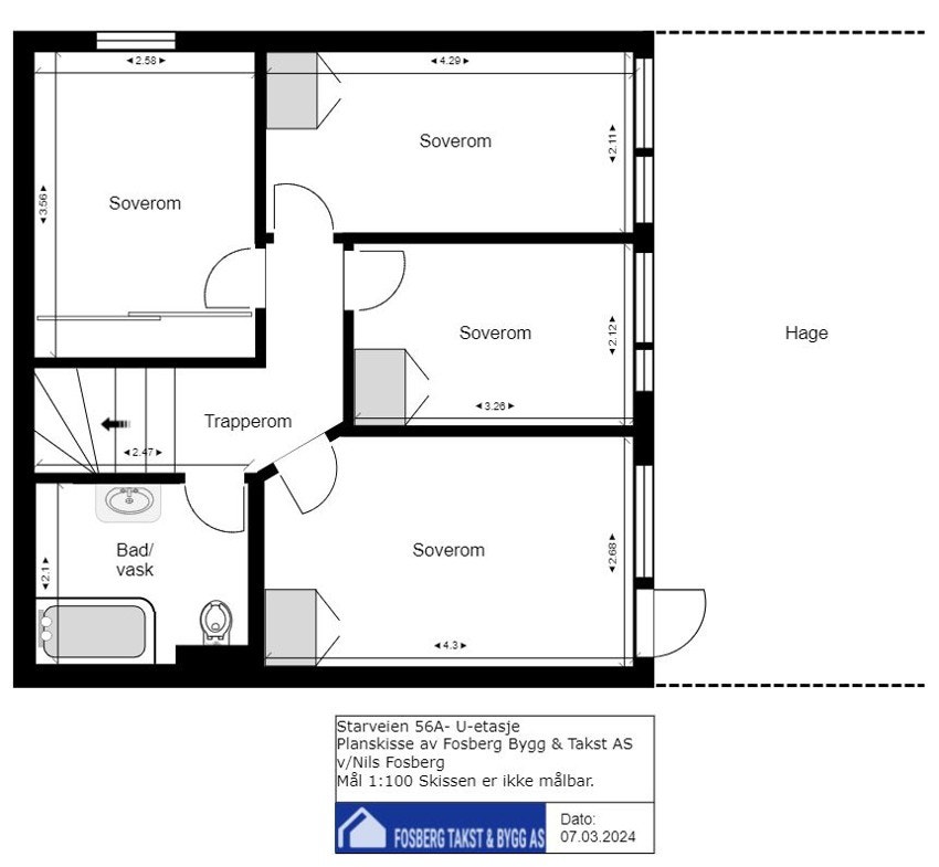 Plantegning - Underetasje. Galleribilde
