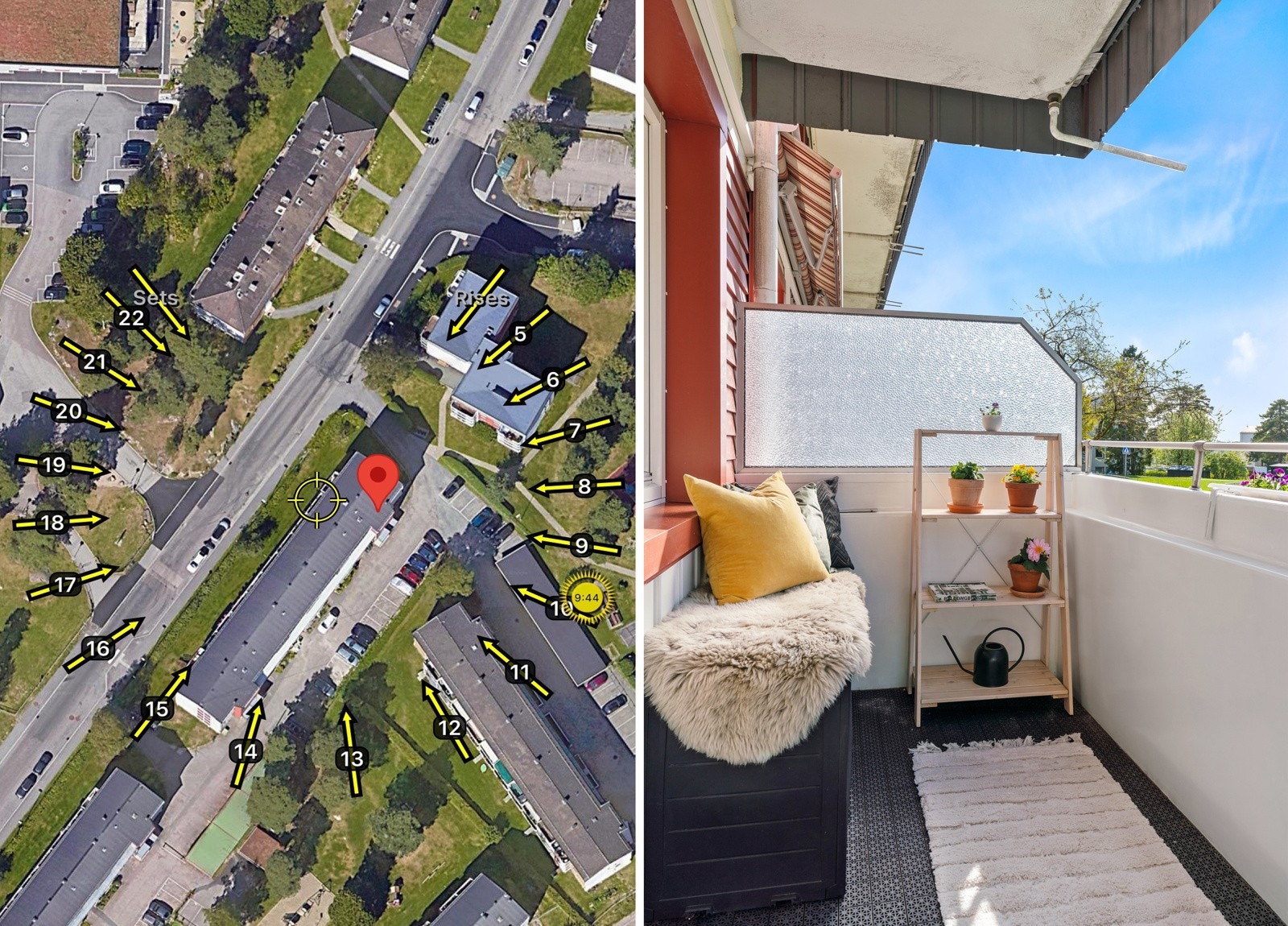 Den vestvendte beliggenheten sørger for meget gode solforhold. Det er tillatt å grille med både gass- og elektrisk grill på balkongene. Galleribilde