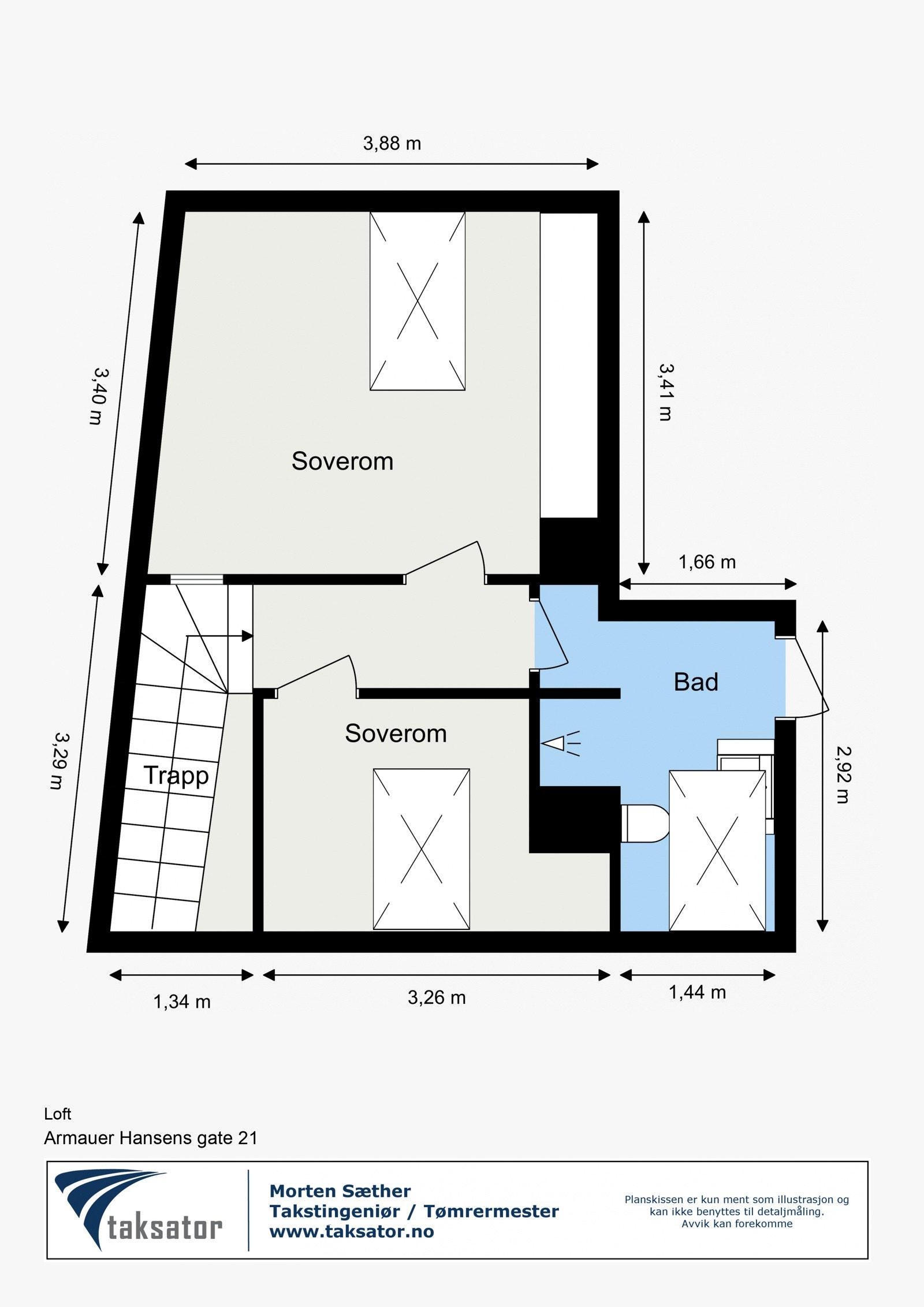 Plantegning loft ( plan 2 ) Galleribilde
