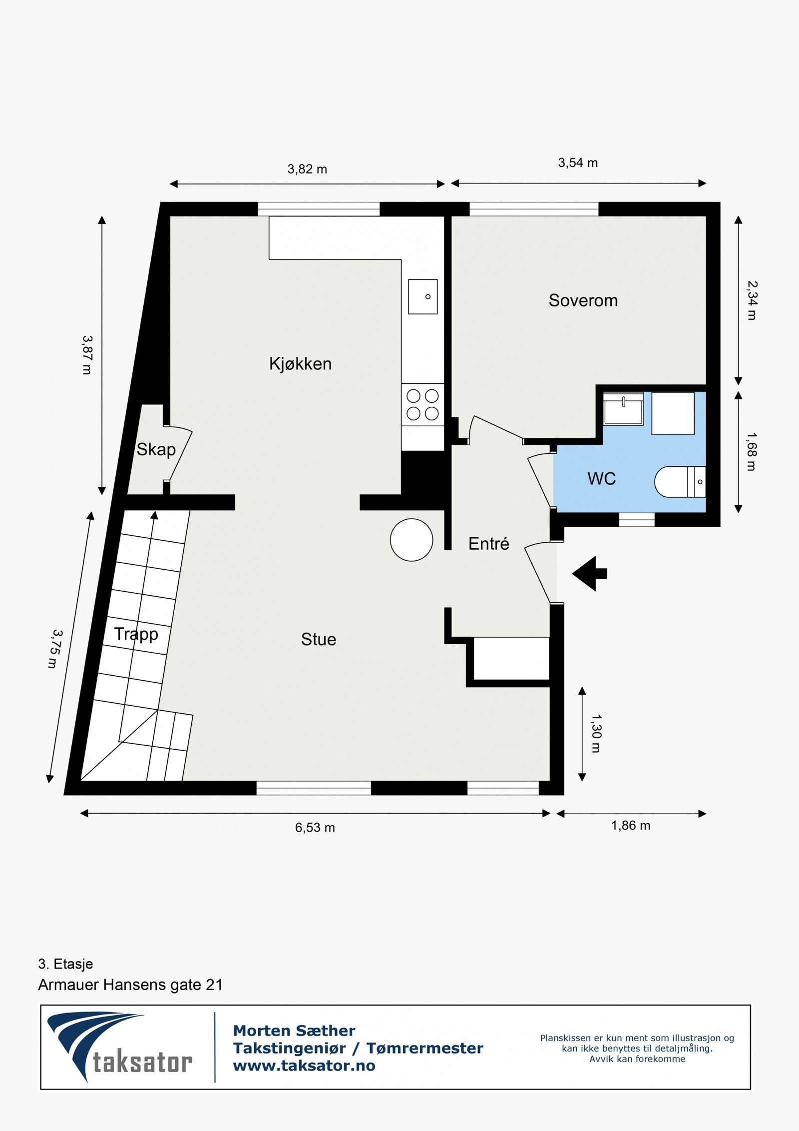 Plantegning 3. etasje ( plan 1 ) Galleribilde