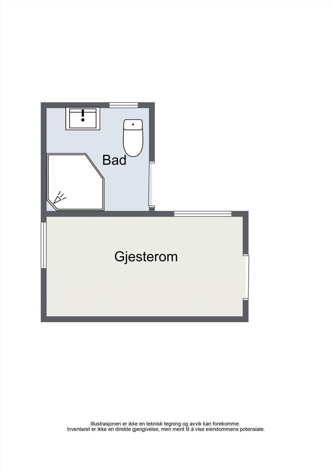 Plantegning uthus. Galleribilde