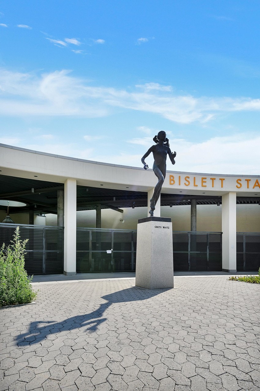 Bislett Stadion for all trening en kort gåtur fra leiligheten. Galleribilde