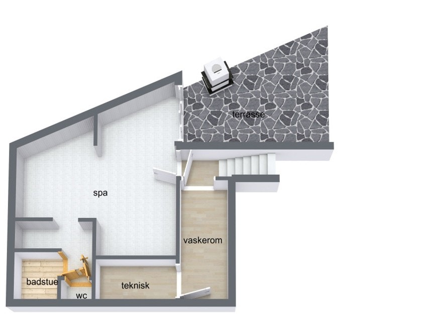Plantegning u.etg/SPA. Galleribilde