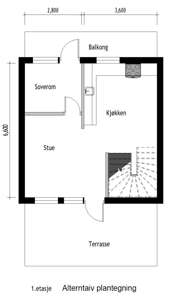 Alternativ plantegning Elgtråkket 3 Galleribilde