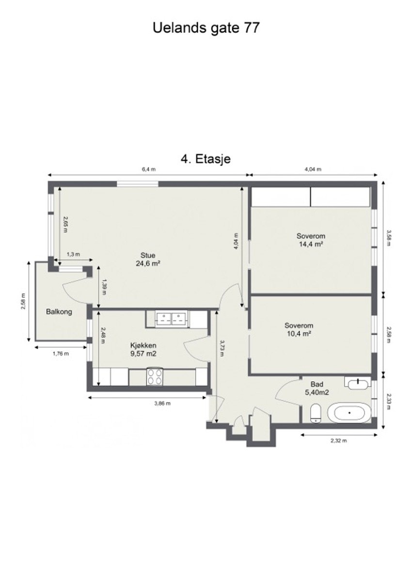 Plantegning - Uelands gate 77 Galleribilde