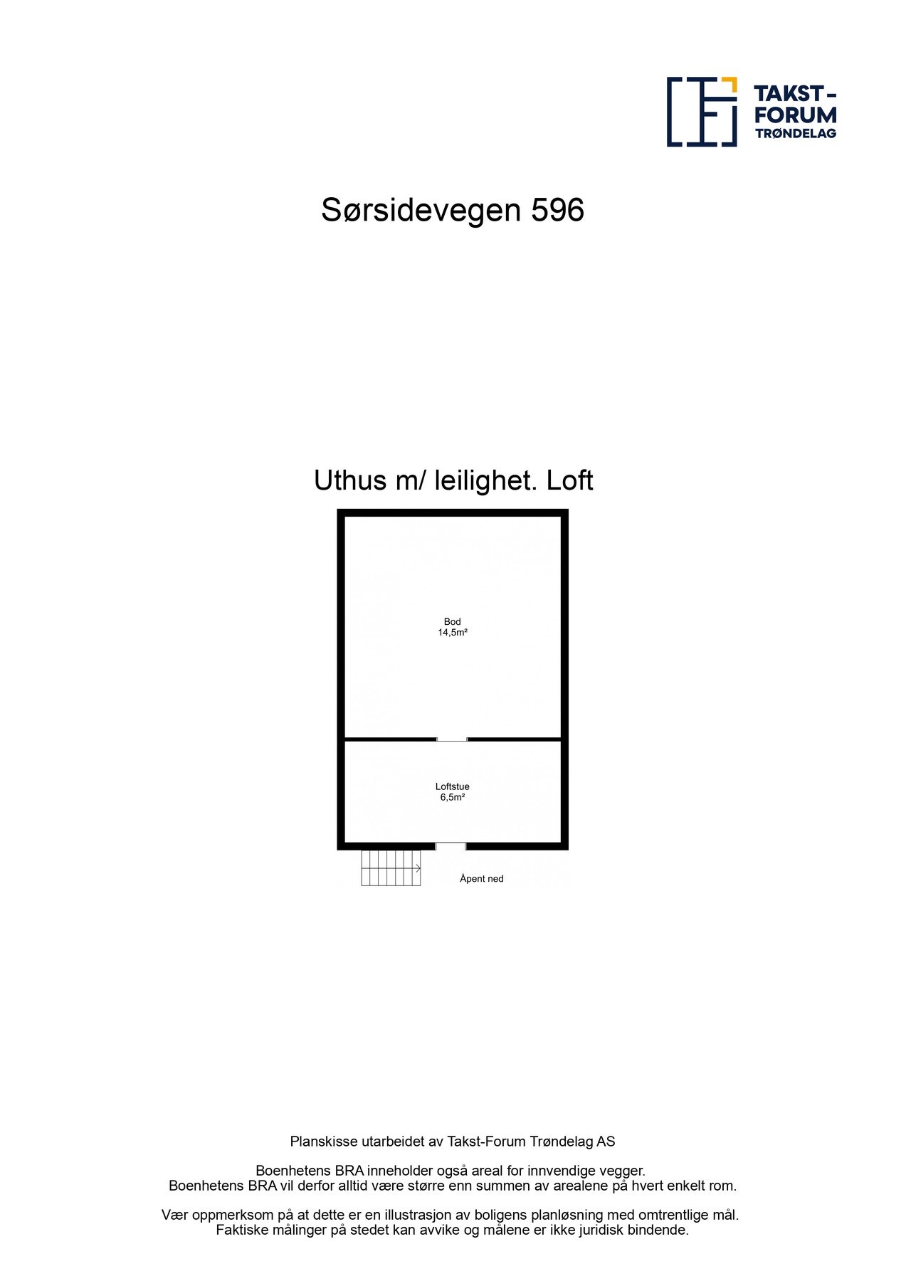 Plantegning - Uthus - Loft. Galleribilde