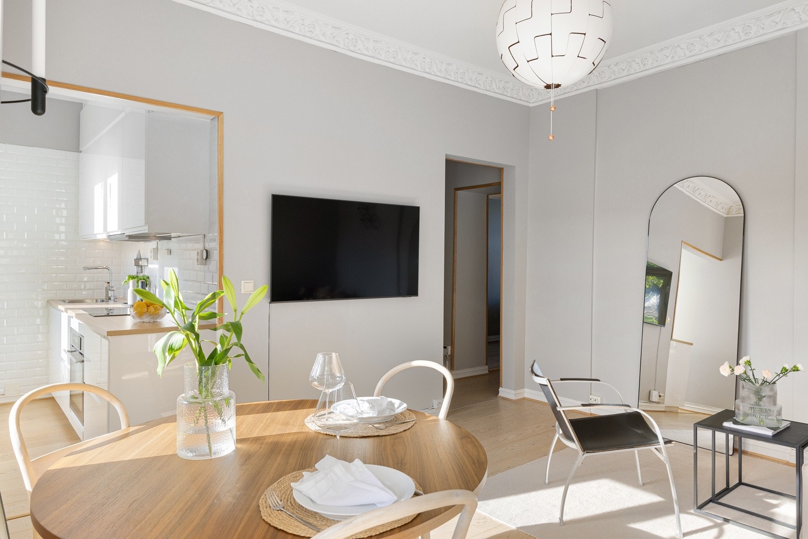 Plass til spisebord i stue. Galleribilde
