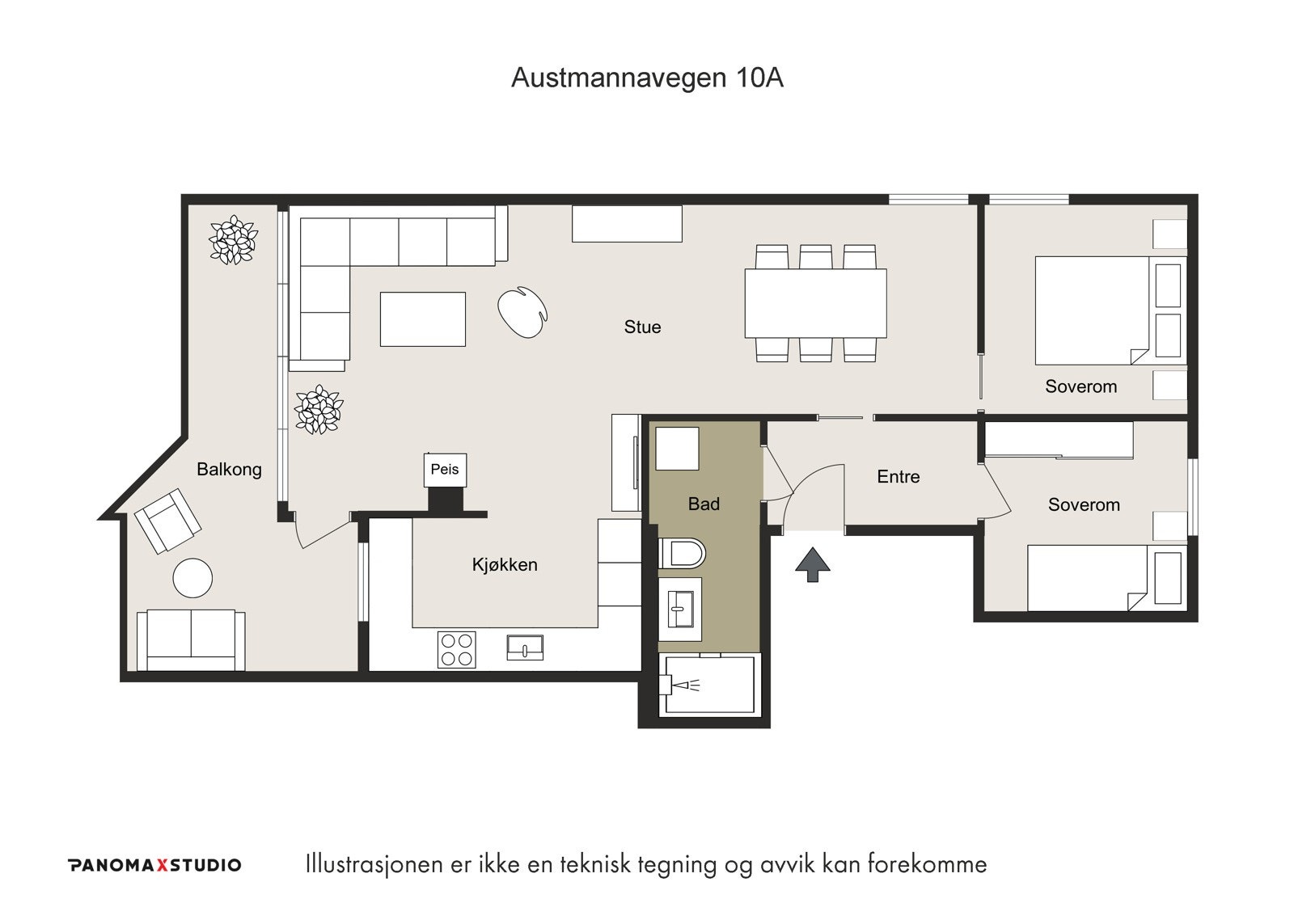 Topp planløsning i høy 1.etasje Galleribilde