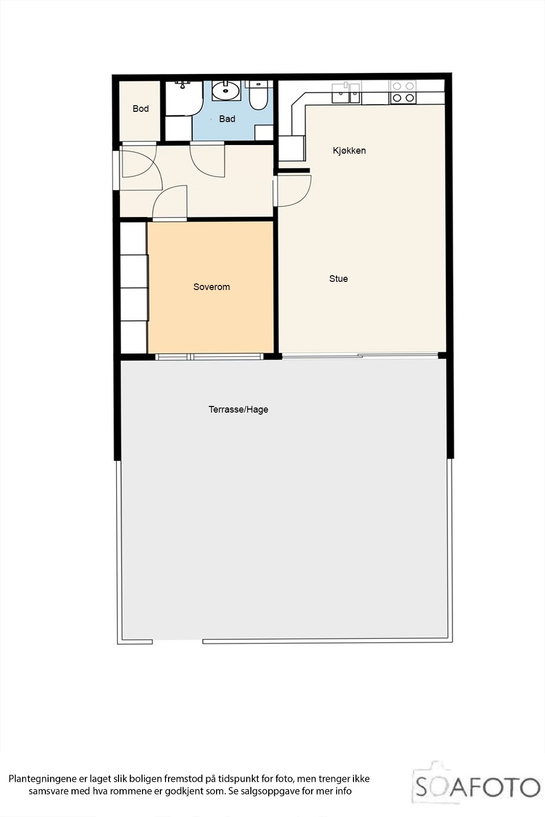 Planløsning. Det er i tillegg bod i u.etg. Galleribilde