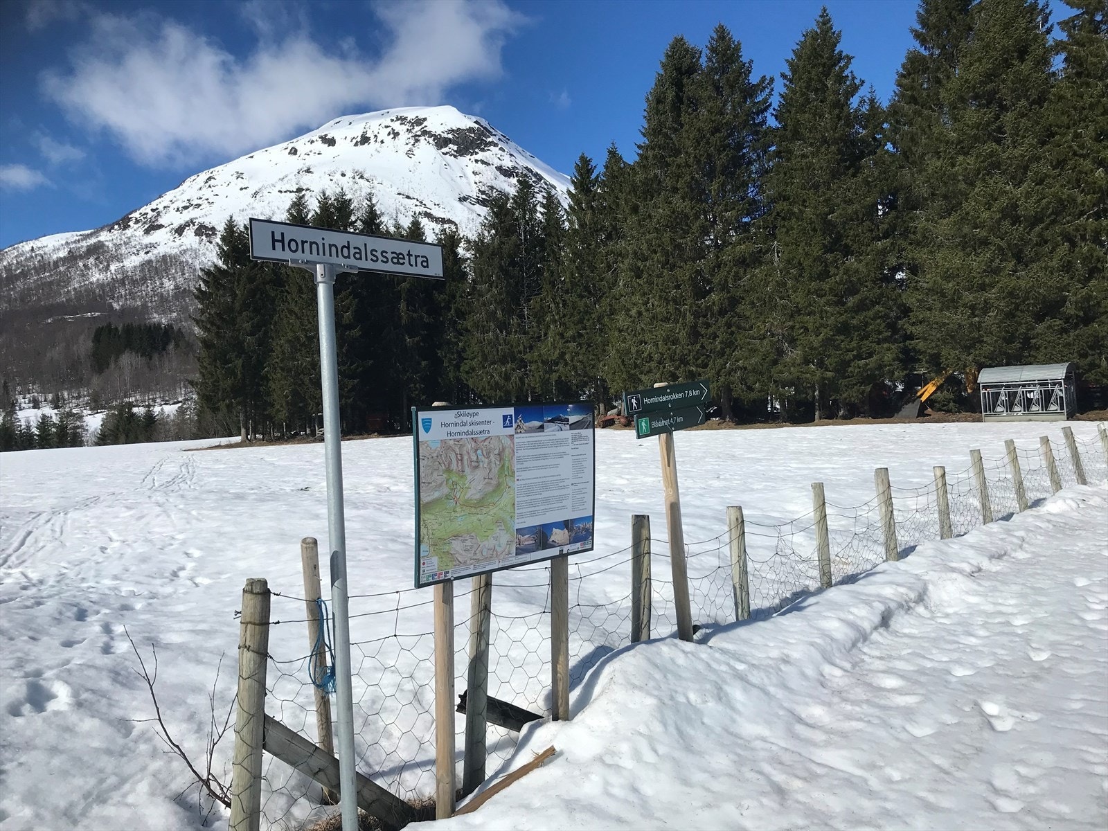 Start mot løypa til Hornindal Skisenter frå Horndøla Bru. (privat bilete) Galleribilde