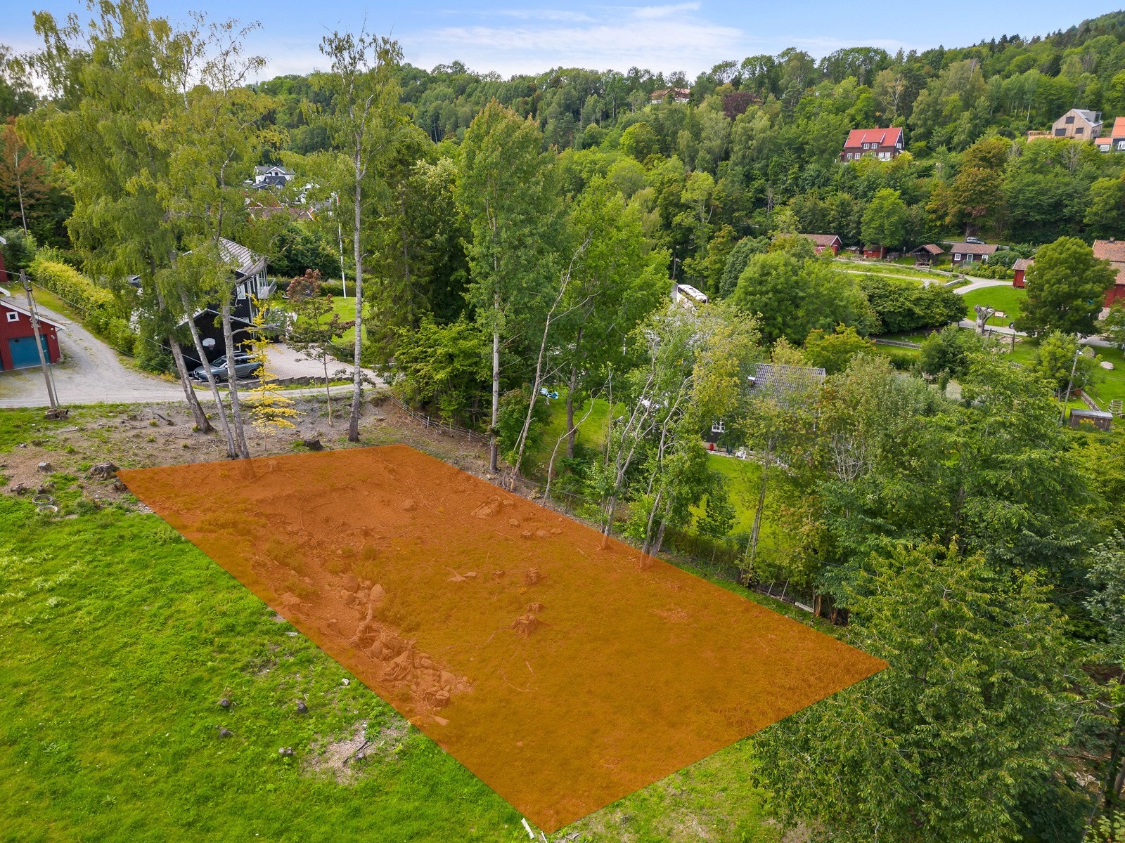 Omtrentlig markering av eiendommen, med forbehold om avvik. Galleribilde
