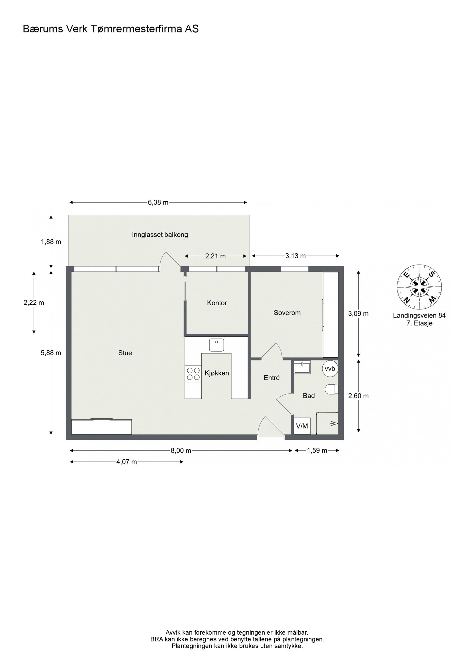 Flott alternativ planløsning for 3-roms (eks. følger) Galleribilde
