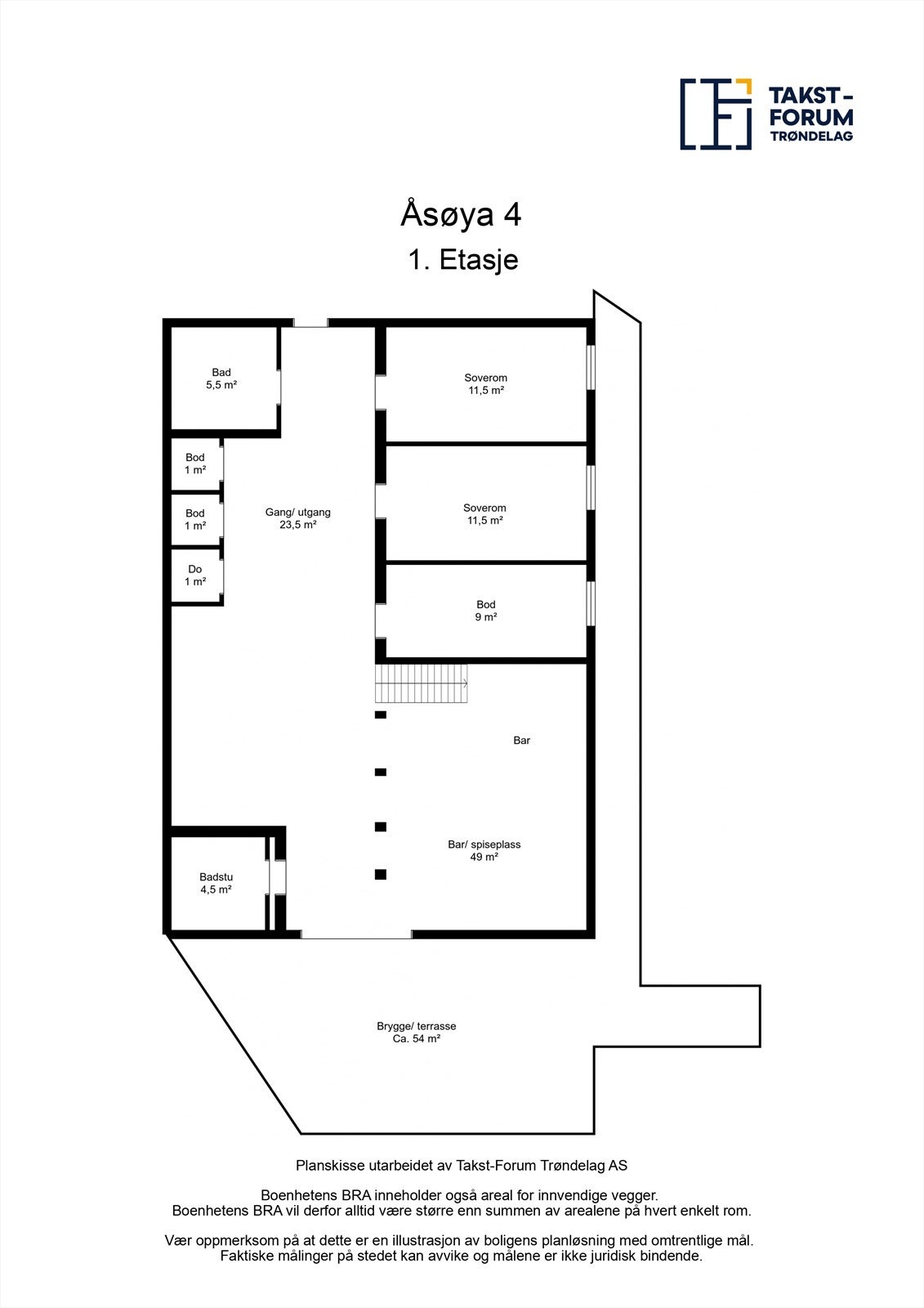 Planskisse 1. etasej. Galleribilde