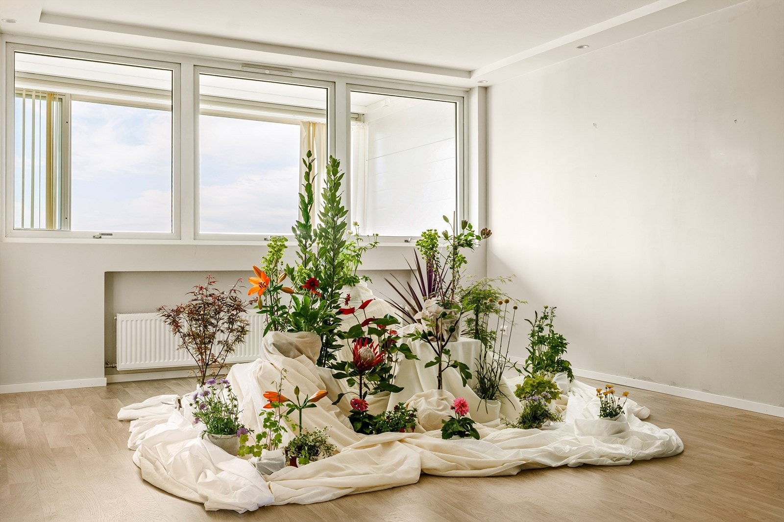 Lys og luftig stue på 21,4m². Her er det mange muligheter for ønsket møblering. Galleribilde