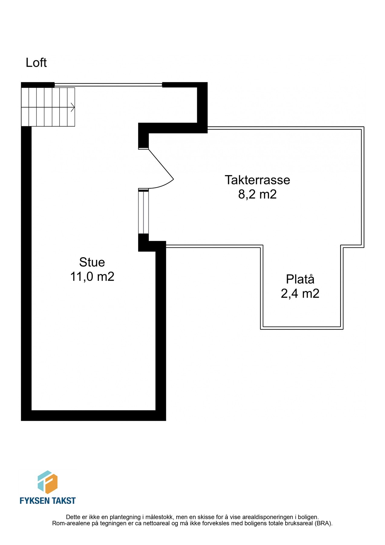 Plantegning loftsetasje. Galleribilde