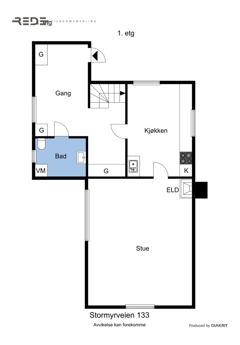 Plantegning i 1. etg. Galleribilde