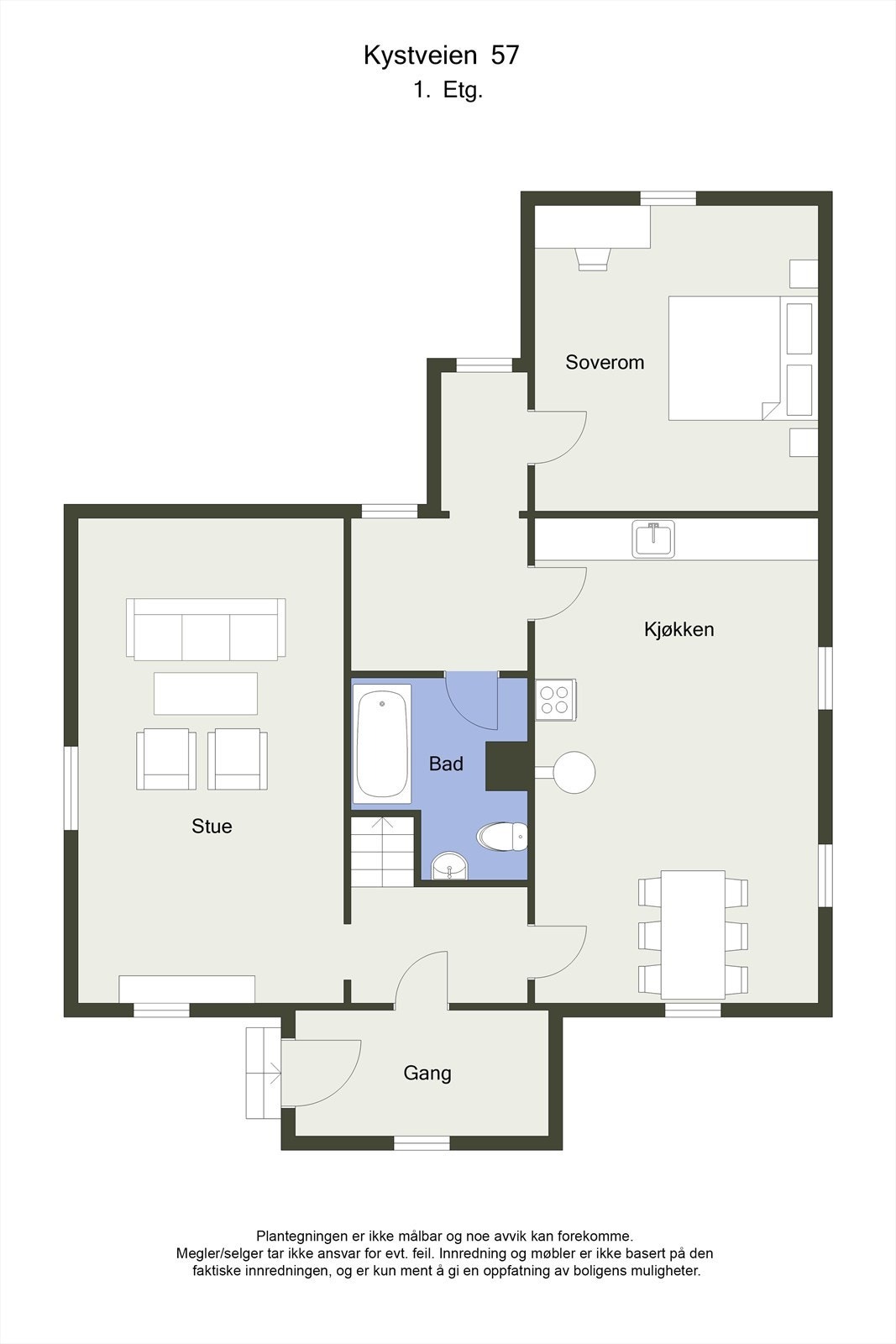 Planskisse 2D - 1.etasje Galleribilde