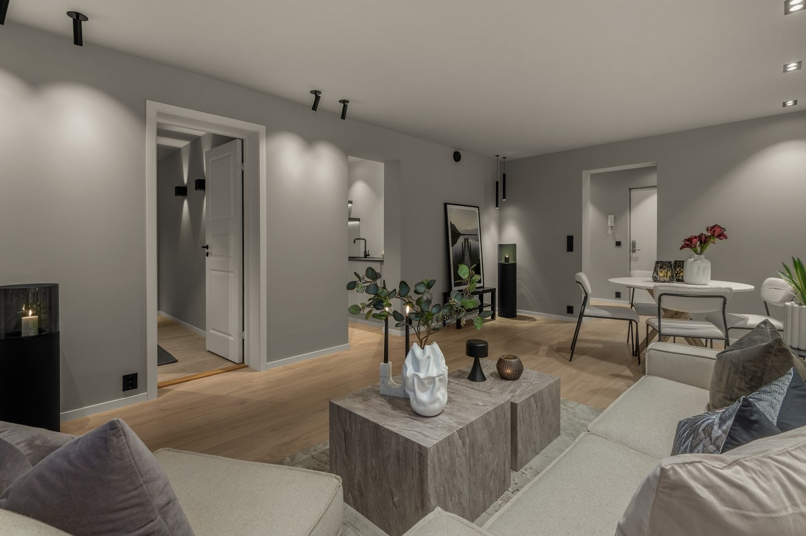 Leiligheten fremstår moderne og eksklusiv. Galleribilde