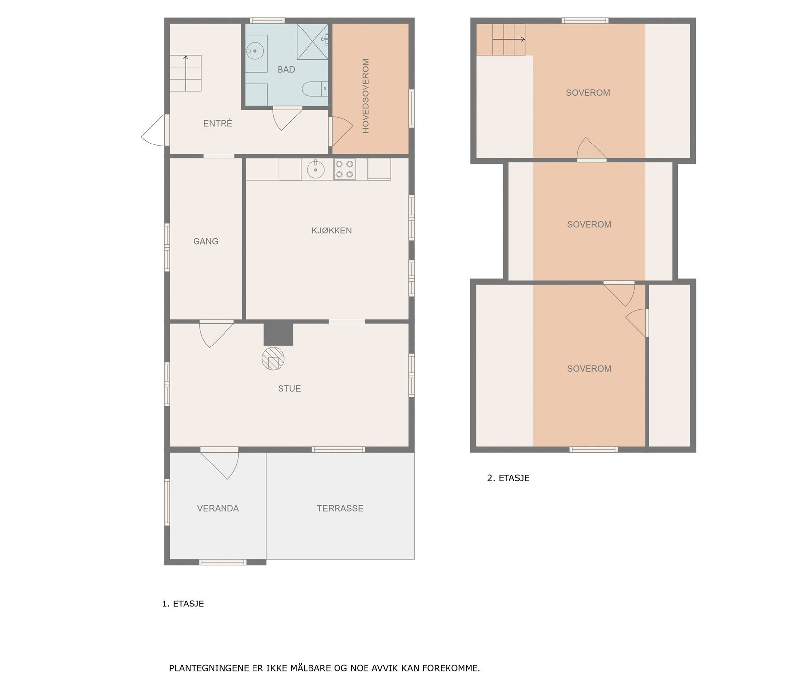 Plantegning begge etasjer. Galleribilde