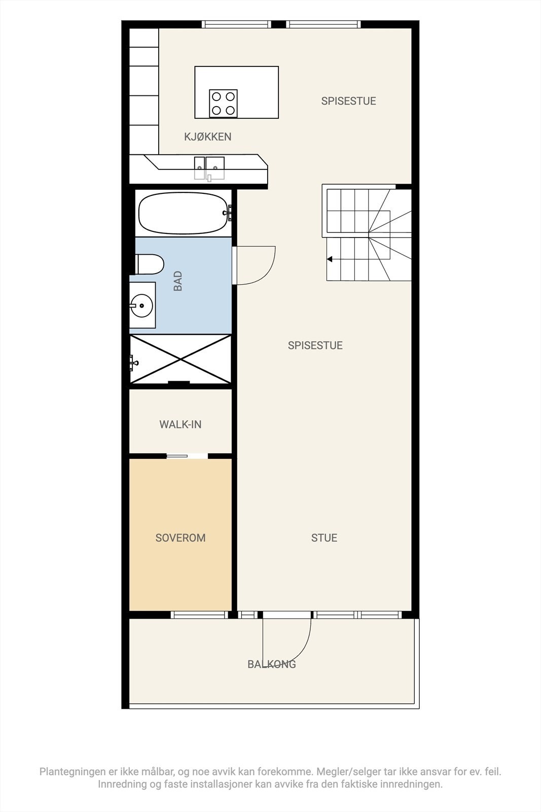 Alt.plan med 3 sov. Galleribilde