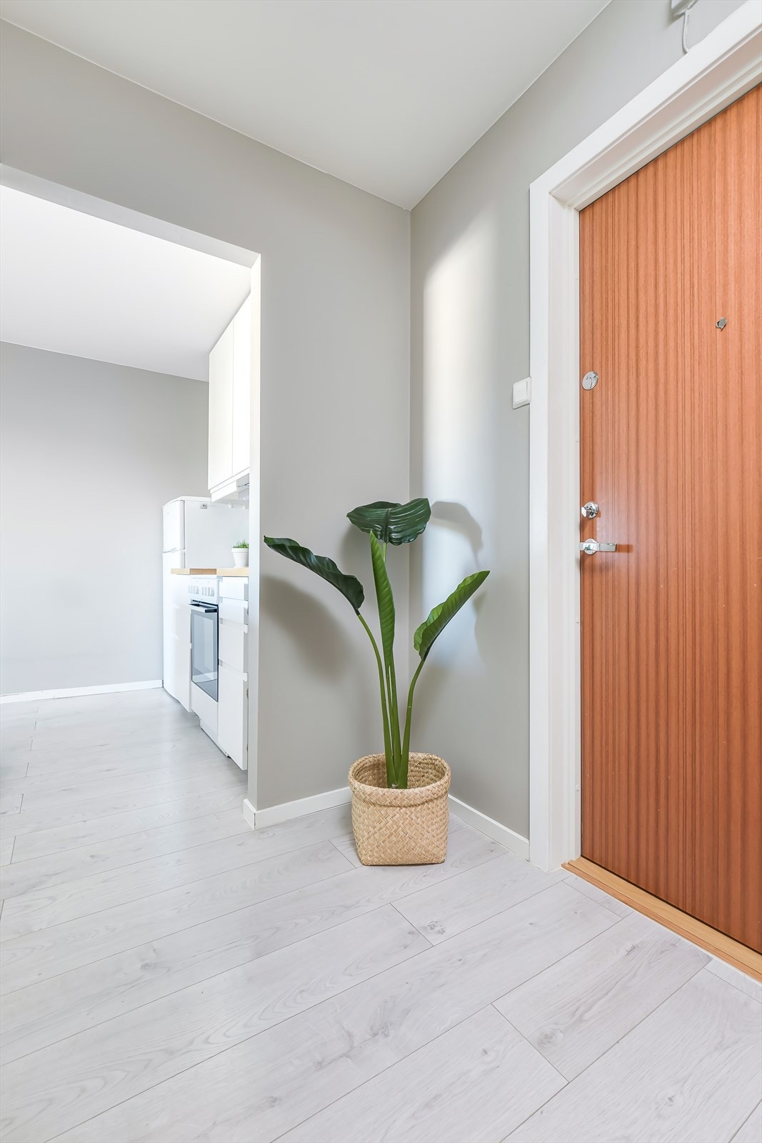 Entréen har plass for å sette inn garderobeskap for oppbevaring Galleribilde