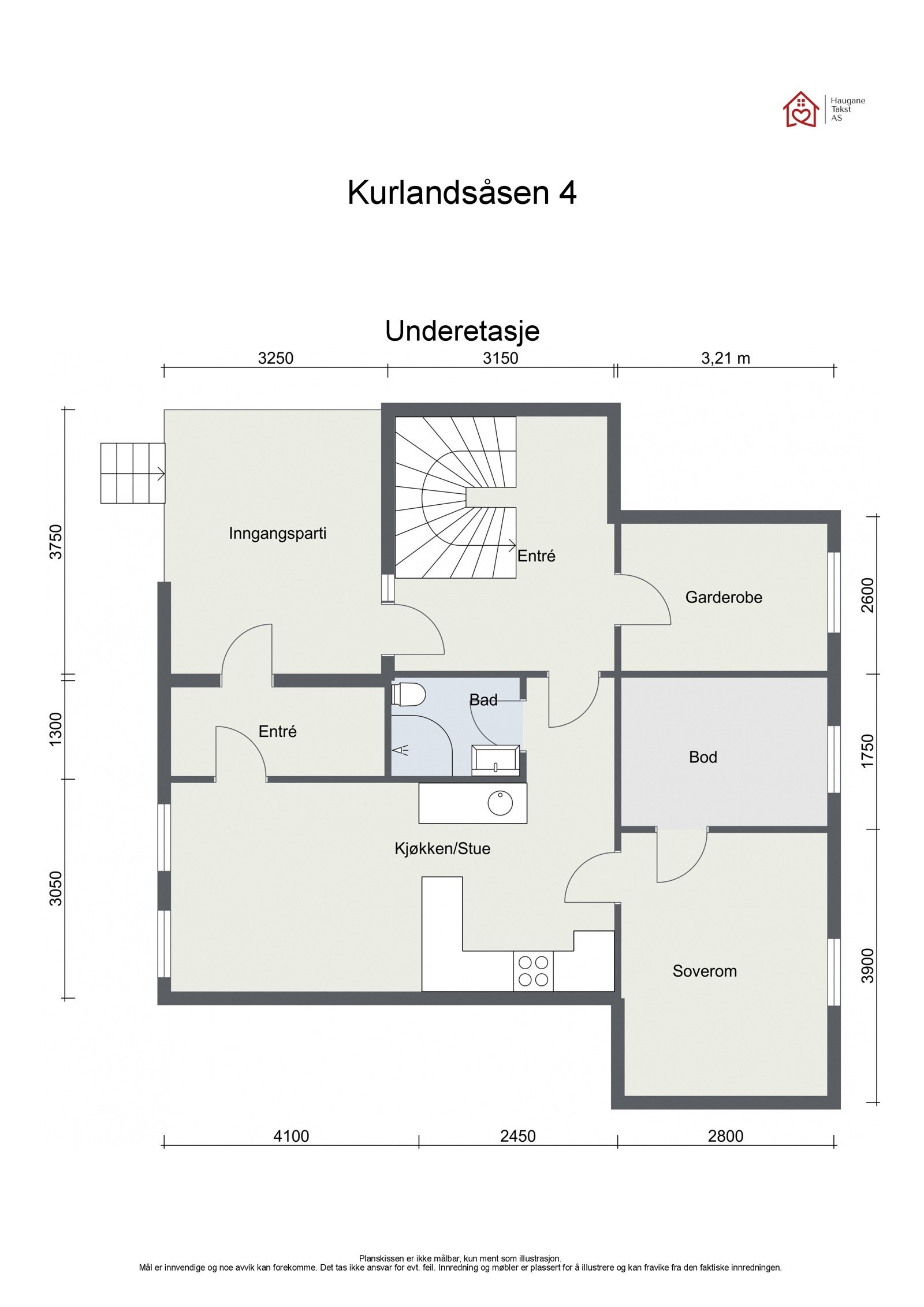 Planskisse underetasje. Galleribilde