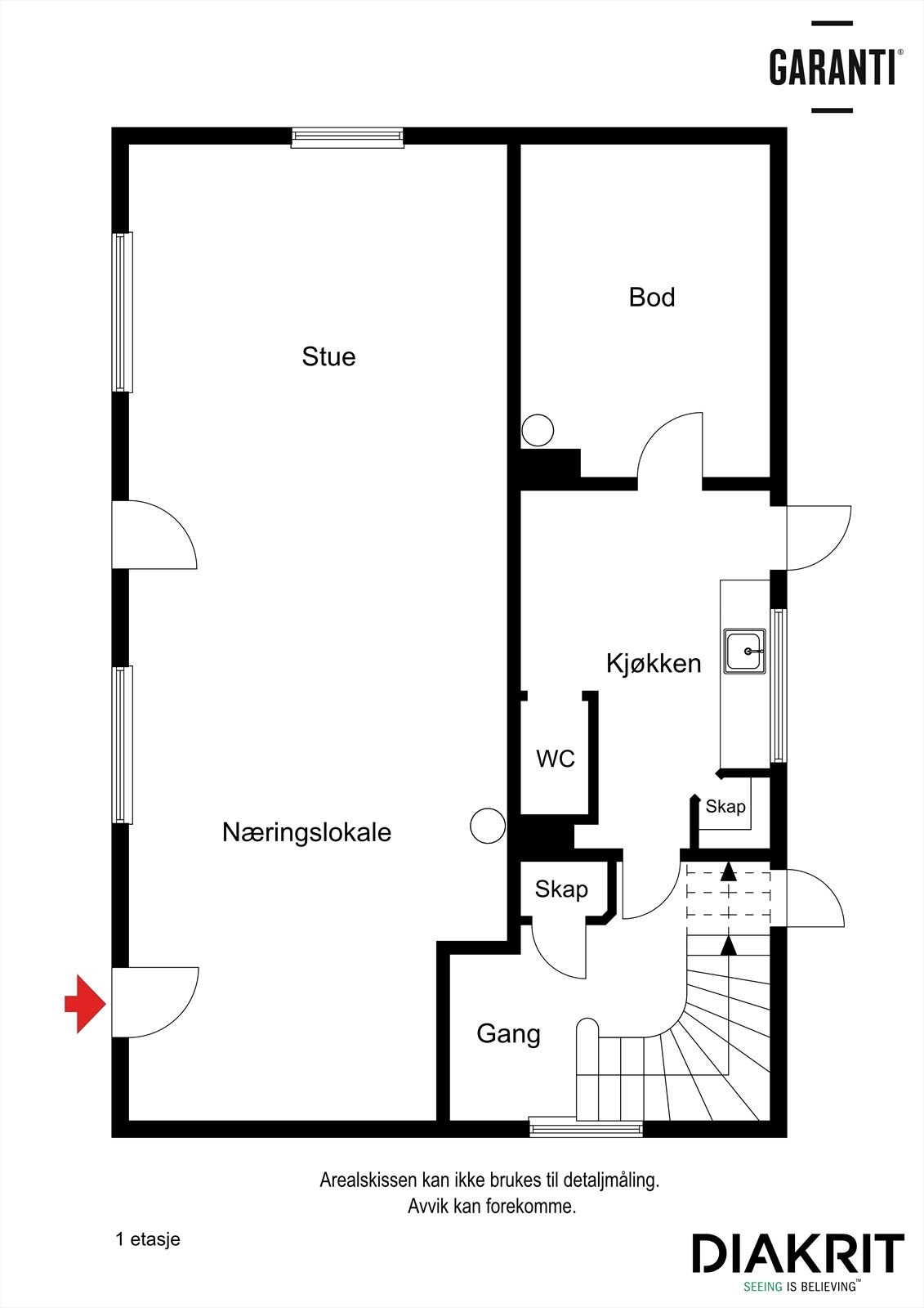 Planteikning 1. Etasje | Garanti Indre Sogn Galleribilde