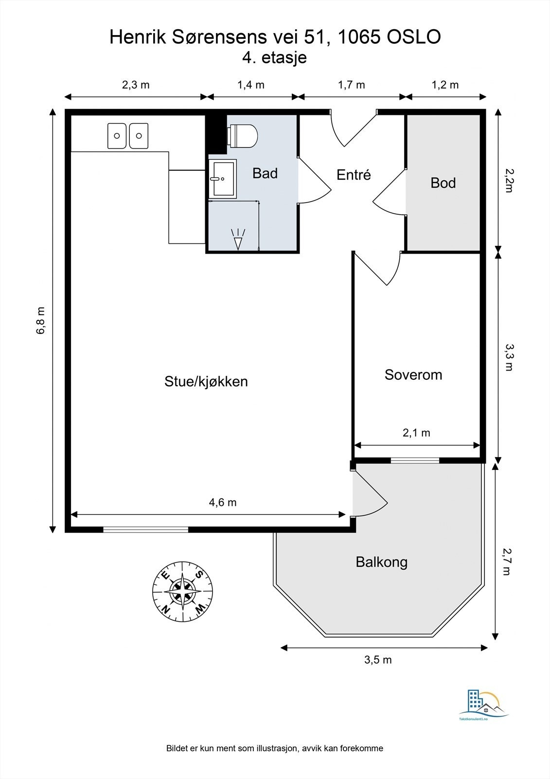Målsatt plantegning. Galleribilde