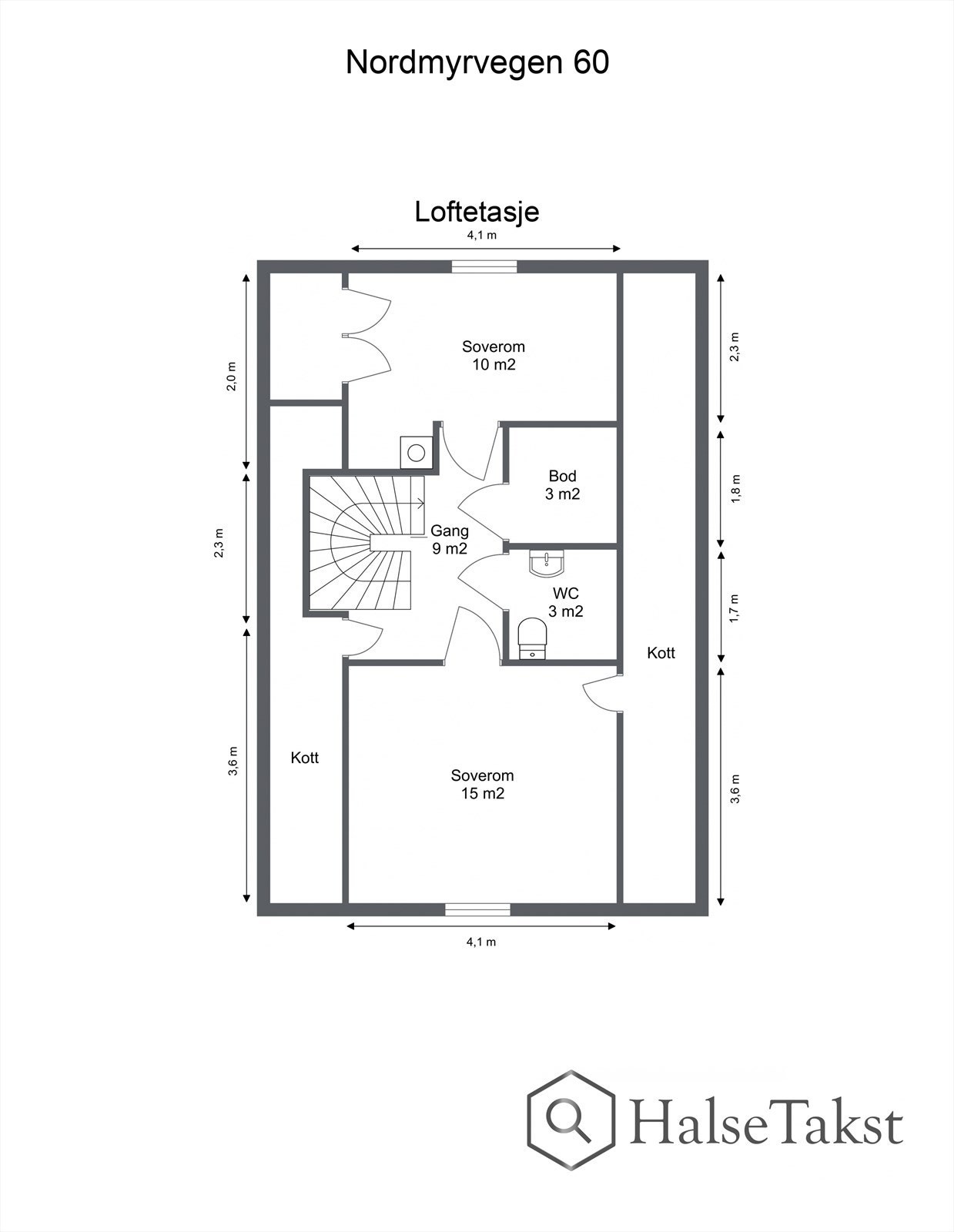 Plantegning - Loftetasje. Galleribilde