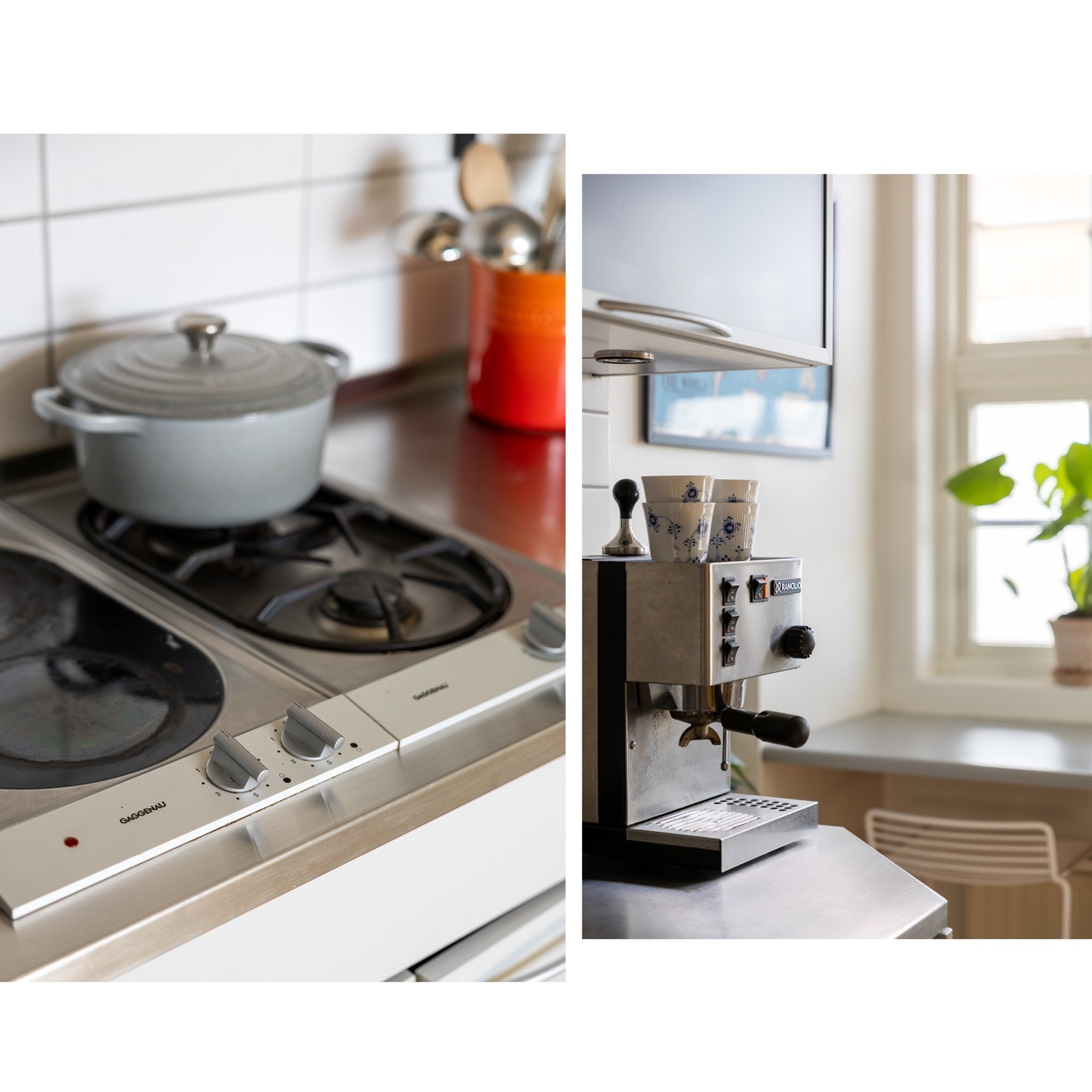 Platetopp/komfyr og stekeovn er fra anerkjente Gaggenau. Galleribilde