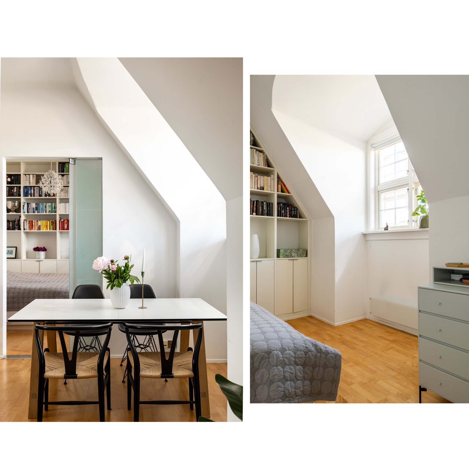 Stuen fikk nye plisse/duette-gardiner i 2022. Galleribilde