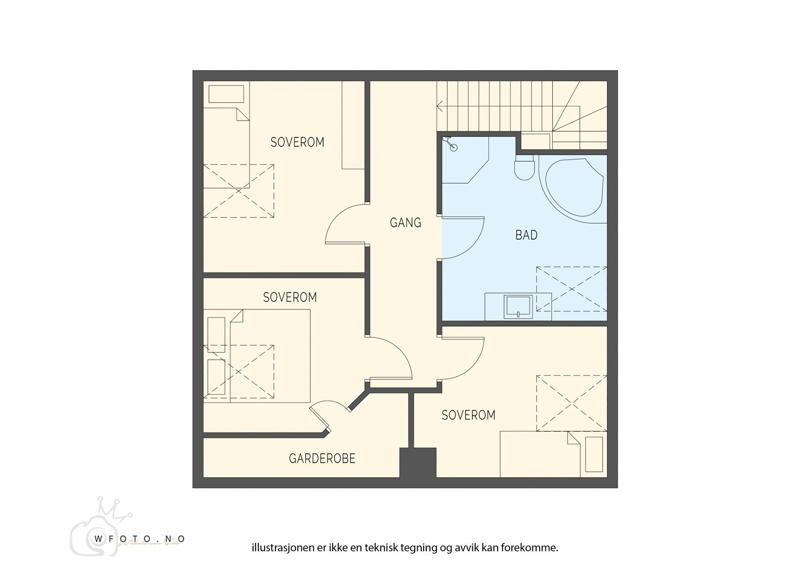 Plantegning loftsetasje Galleribilde