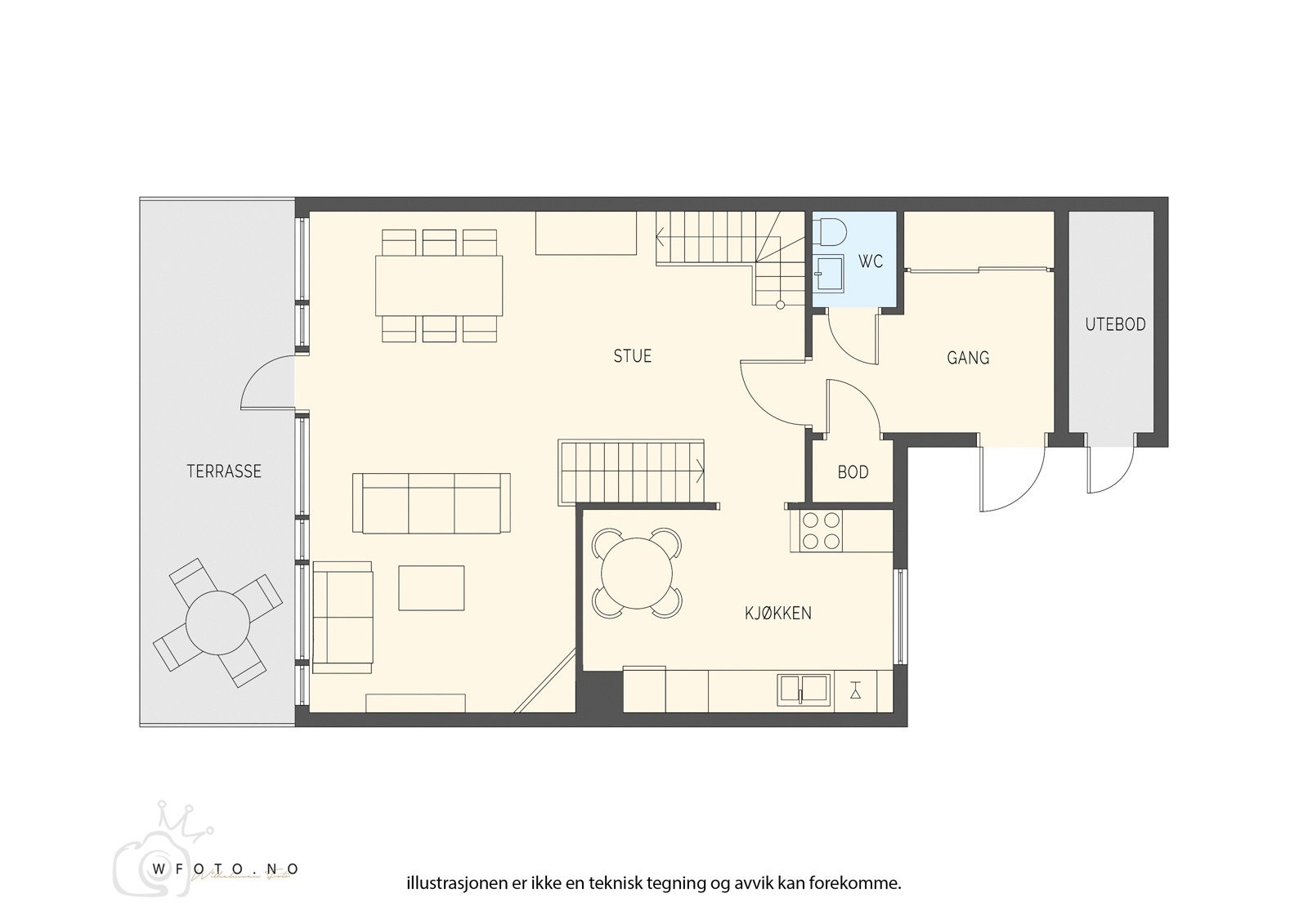 Plantegning 1. etasje Galleribilde