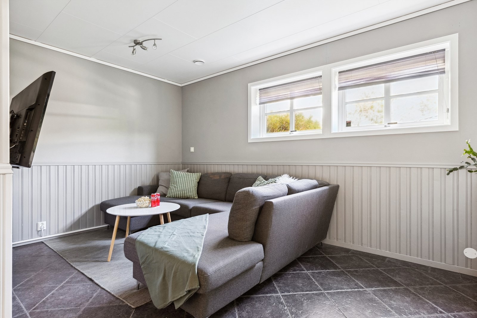 I underetasjen finner man en hyggelig stue - et kjærkomment oppholdsrom for lek, vennebesøk og avslapning. Galleribilde