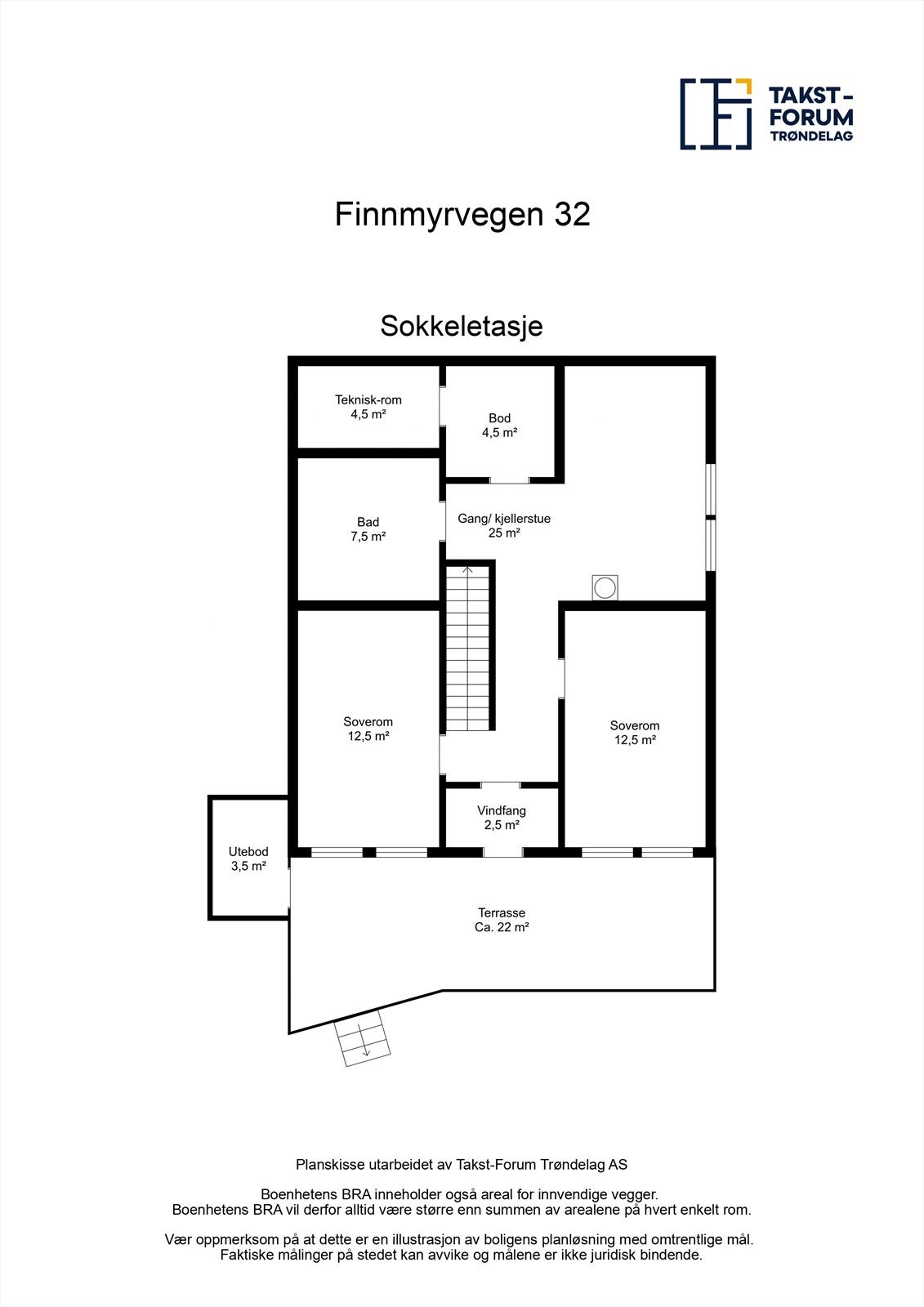 Plantegning av sokkeletasje. Galleribilde