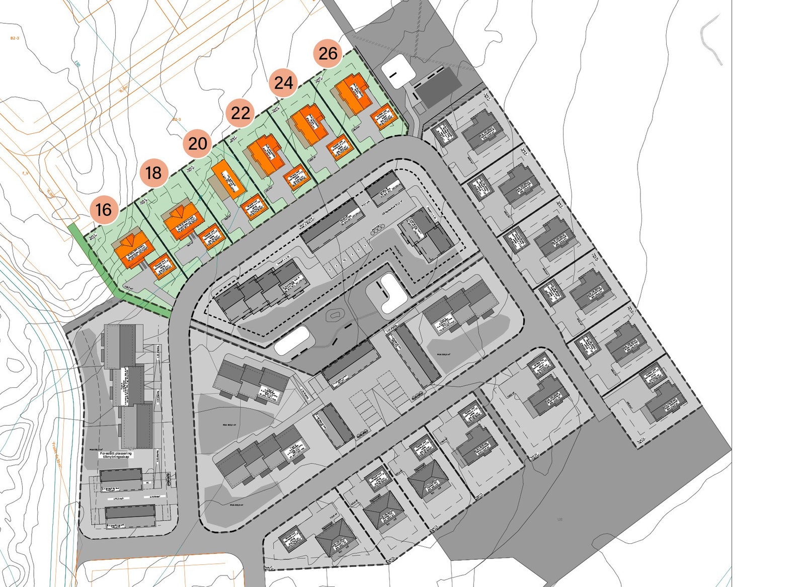 Kart som viser tomtene Galleribilde