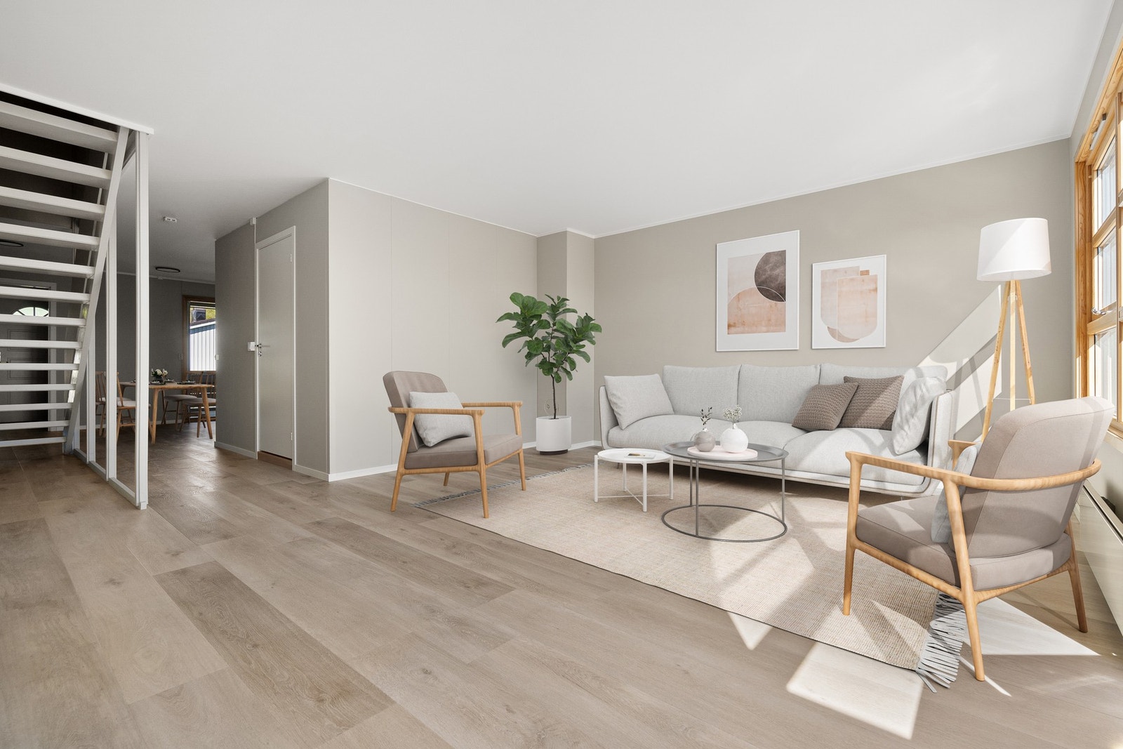 Velkommen til en innbydende og lys rekkehusleilighet med attraktiv beliggenhet på Flatåsen. Galleribilde